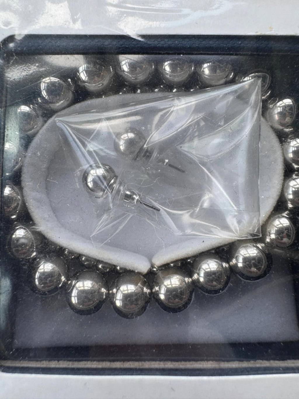 Carlo Gioielliere Silver Beaded Bracelet in Original Box