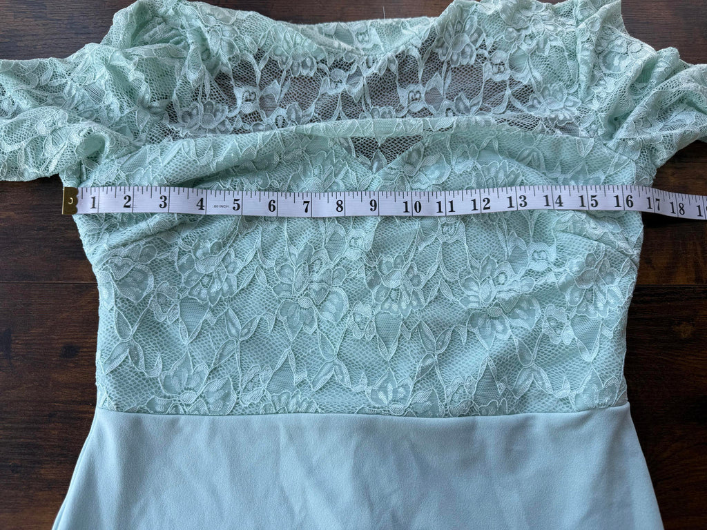 Goddiva Mint Green Lace High Neck Fishtail Midi Dress UK 10 BNWT