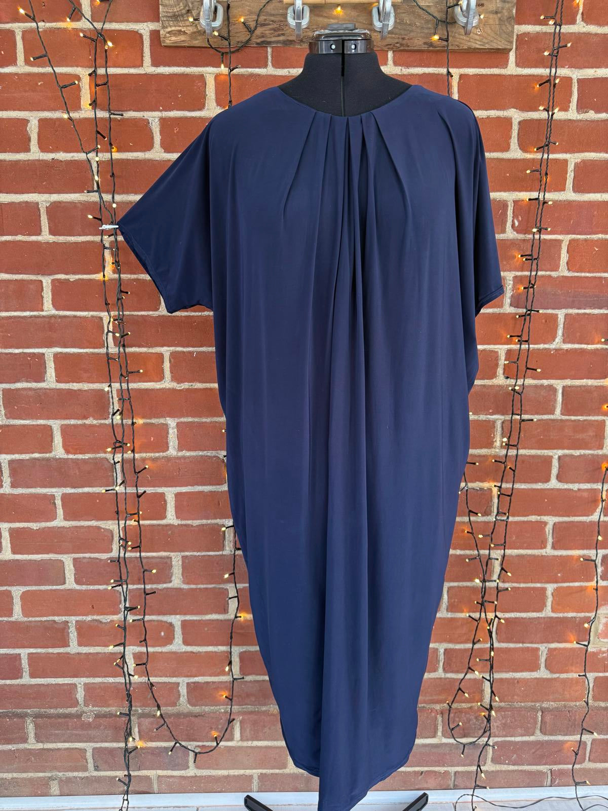 Navy Blue Pleated Loose Fit Dress 14-18