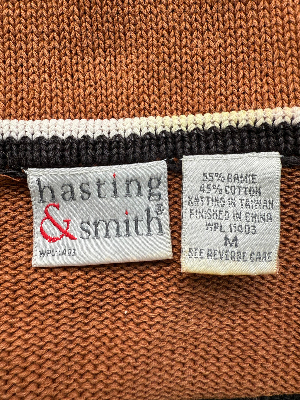 Vintage Hasting and Smith Fair Isle Zip Cardigan Brown & Charcoal M CIRCA 80s/90s