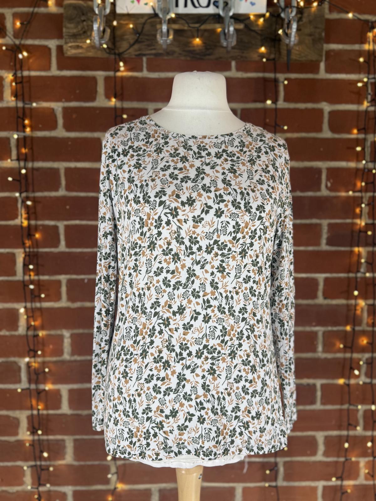 TU Woman Floral Long Sleeve Top UK 18 Autumn Print Casual T-Shirt VGC #142