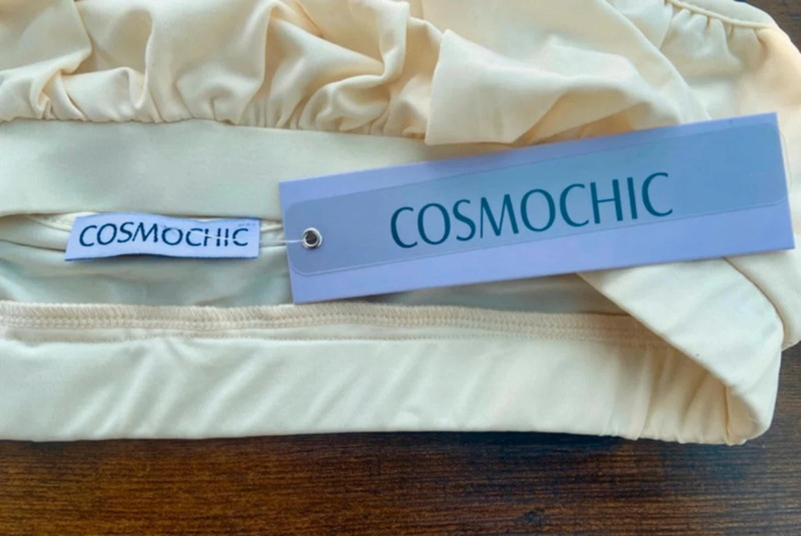 Cream Ruched Co-Ord Set | Frill Shorts & Crop Top - M