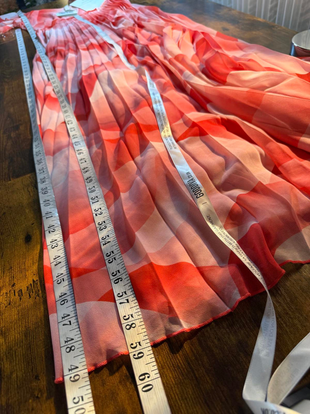 Goddiva Coral Pleated Maxi Dress UK 10–12 / US 6–8 Floaty Chiffon           .321