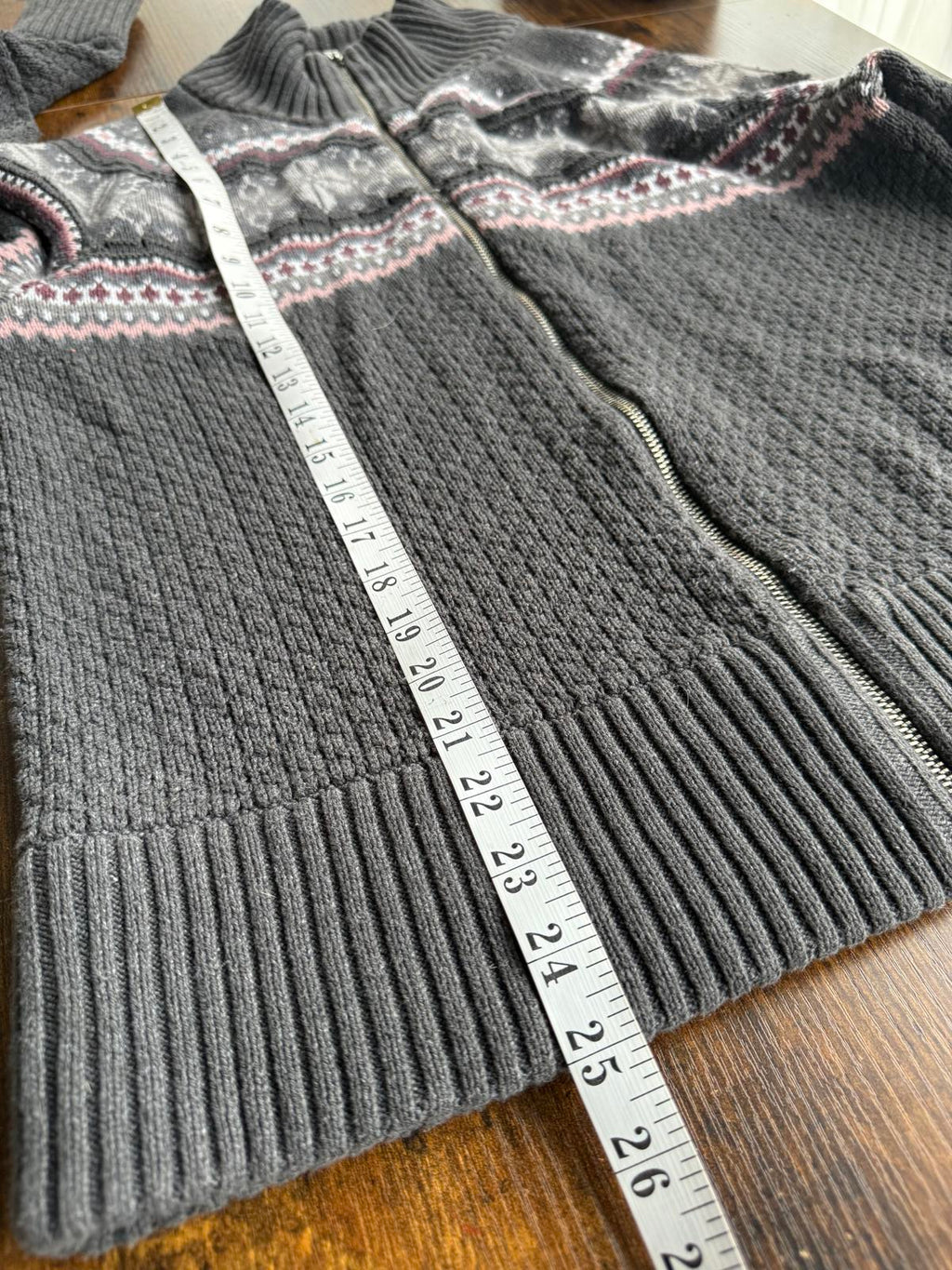 NorthCrest Fair Isle Zip-Up Knit Sweater – Men’s L #104 NUM8