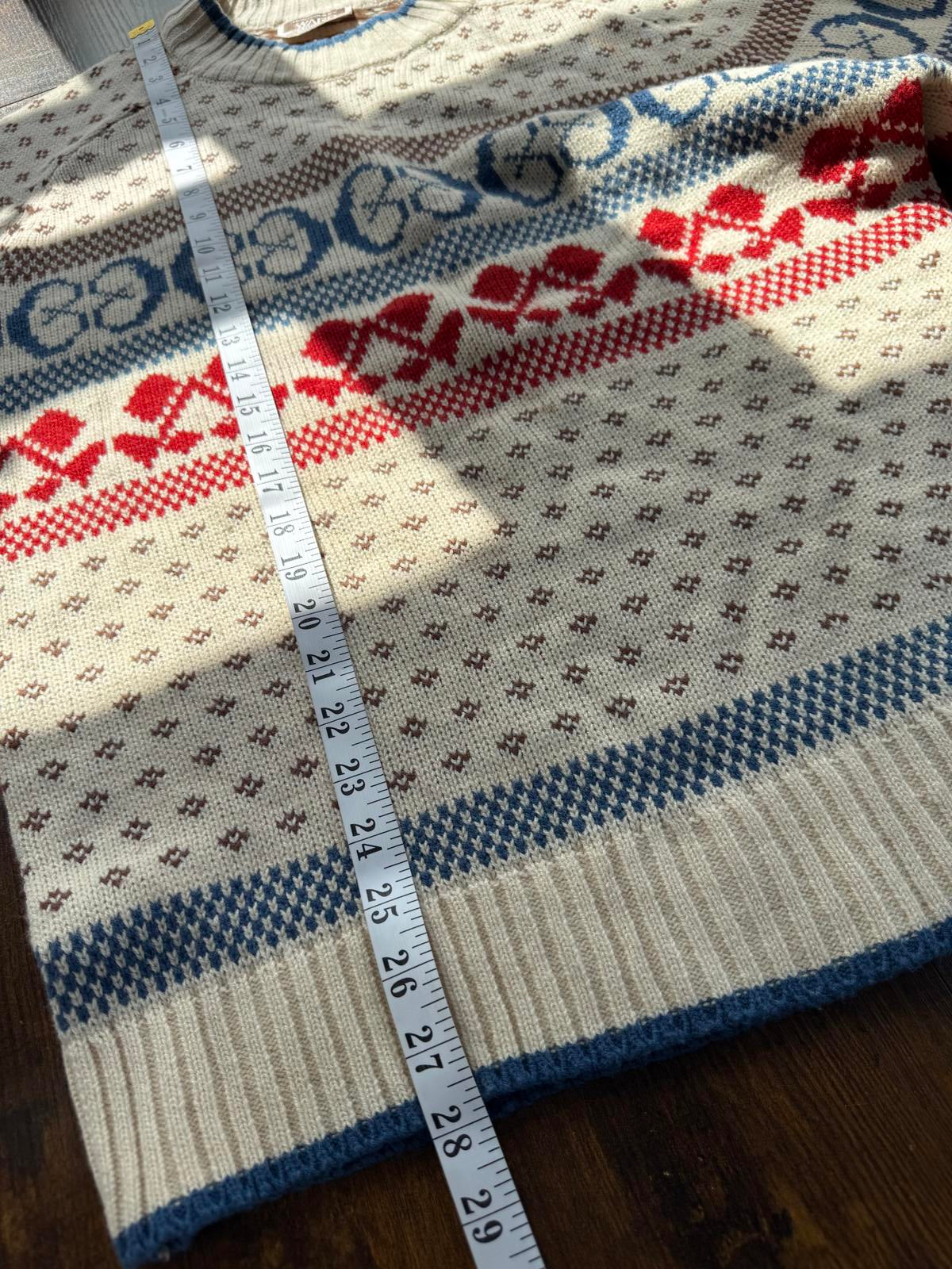 🧶 Vintage Montgomery Ward Fair Isle Sweater – Made in Korea – Size Large NUM12