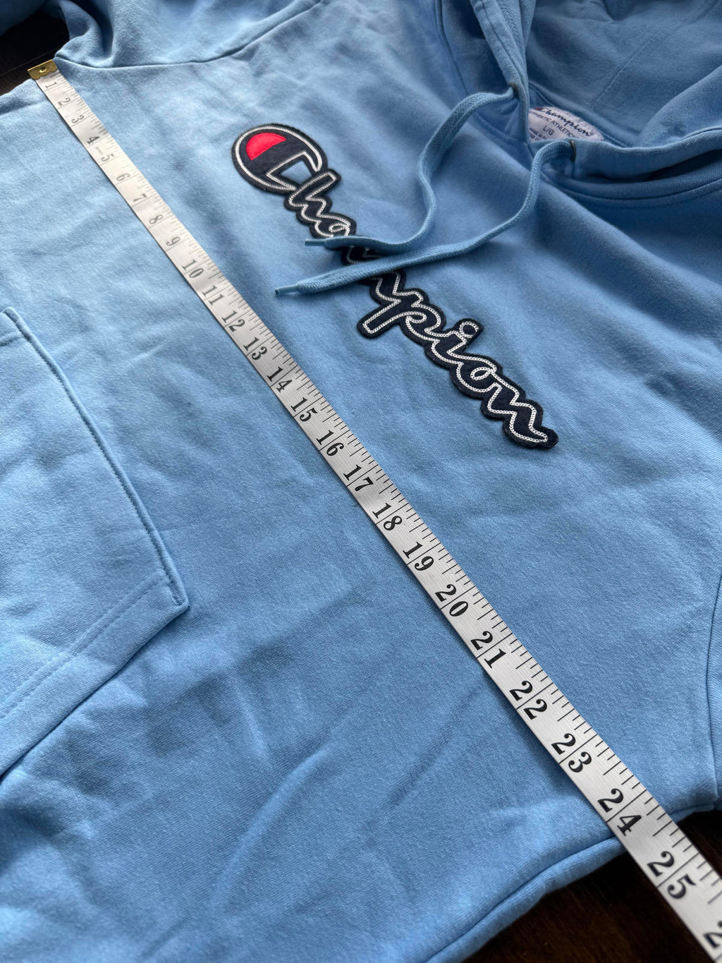 Champion Authentic Athleticwear Hoodie – Swiss Blue – Size L NUM 40