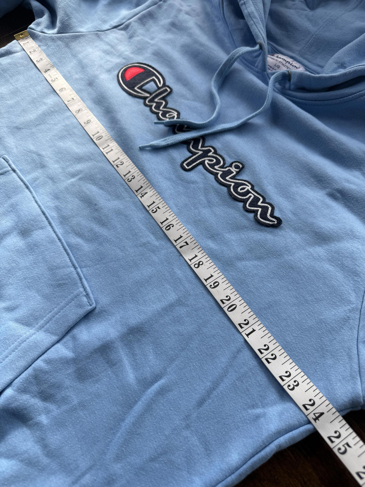 Champion Authentic Athleticwear Hoodie – Swiss Blue – Size L NUM 40