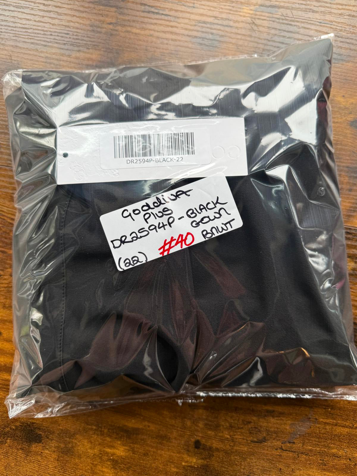 #40 Goddiva Plus DR2594P Black Off Shoulder Maxi Dress – UK 22