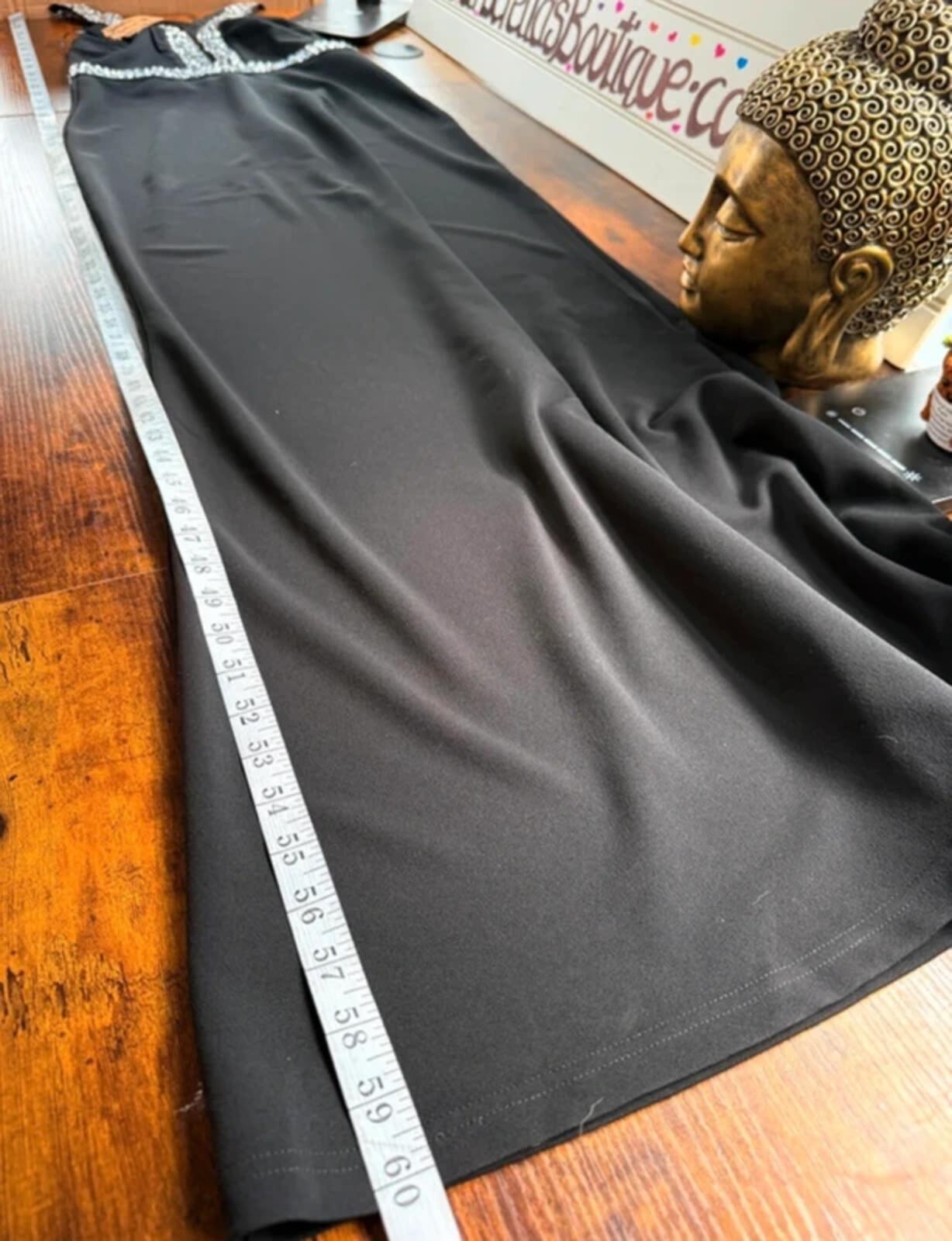 Black Diamante Halter Prom Dress Backless Evening Gown UK 10 12