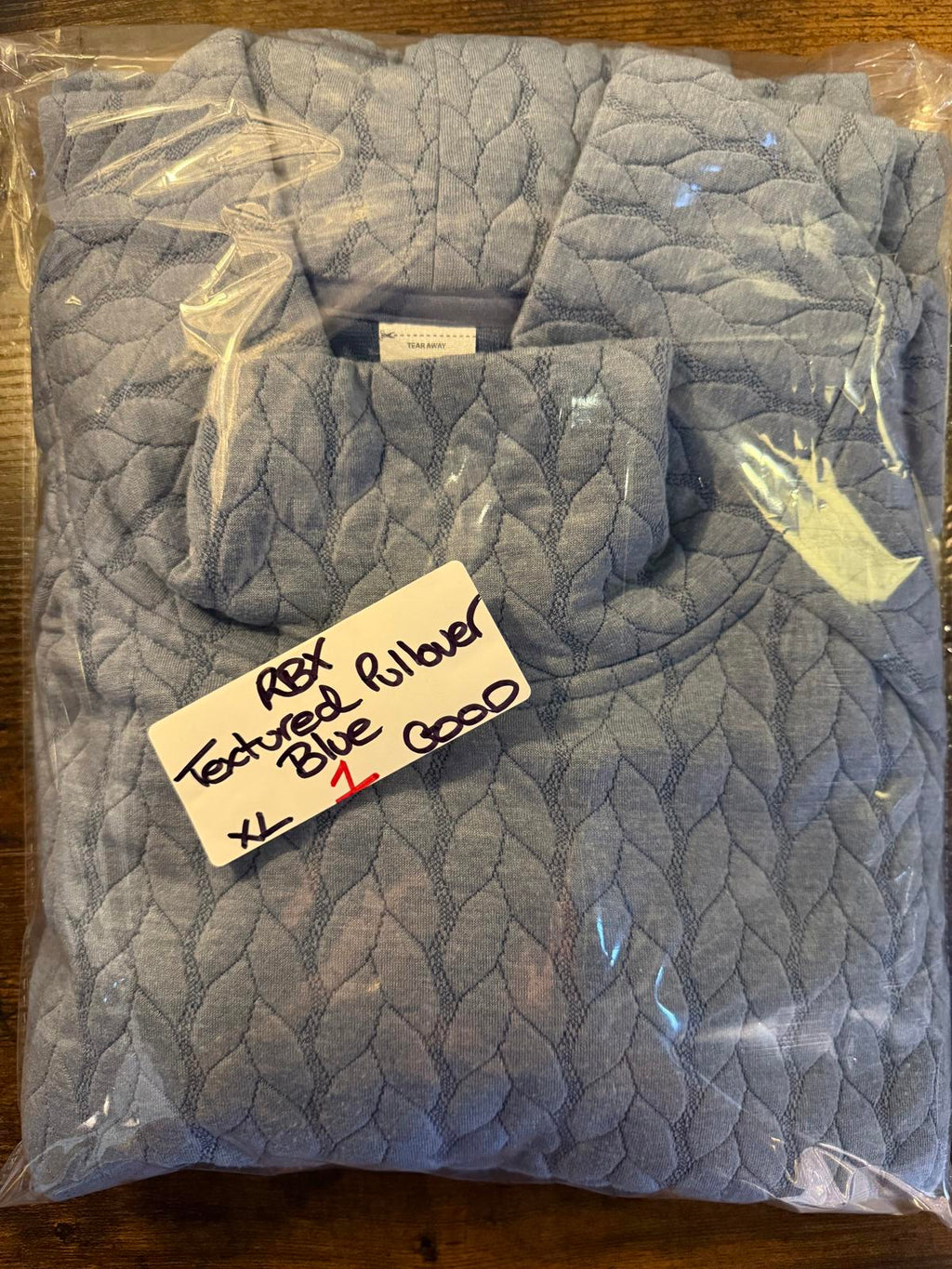 RBX Women’s Quilted Funnel Neck Sweatshirt Blue – Size XL NUM1