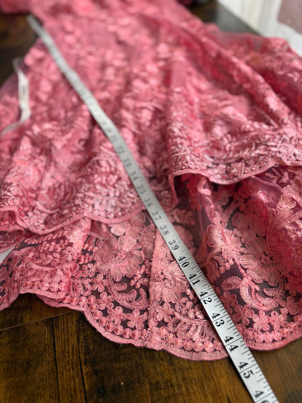 🌺 Goddiva London Coral Floral Lace Hi-Low Maxi Dress (DR4265, UK 14) #184