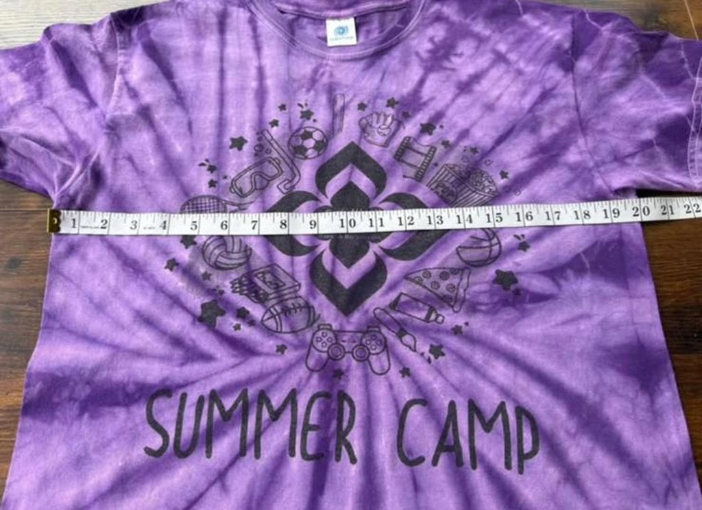 Tie-Dye Purple Summer Camp T-Shirt Size 12