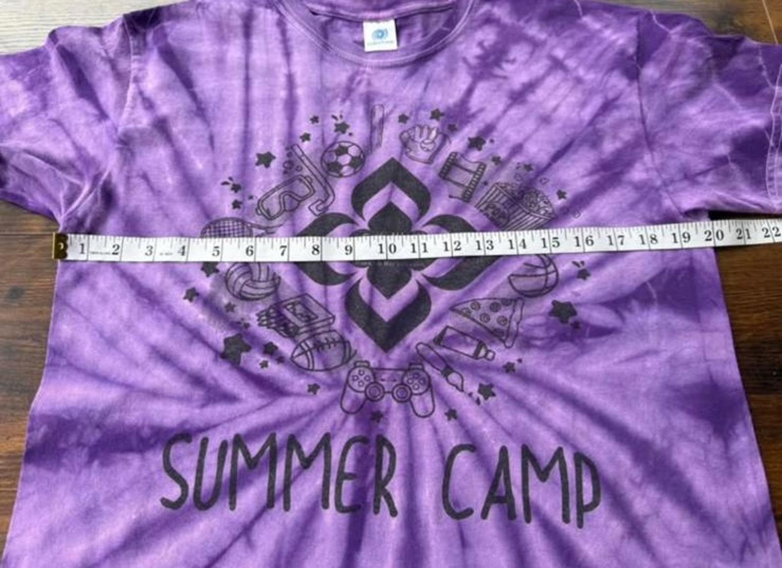 Tie-Dye Purple Summer Camp T-Shirt Size 12