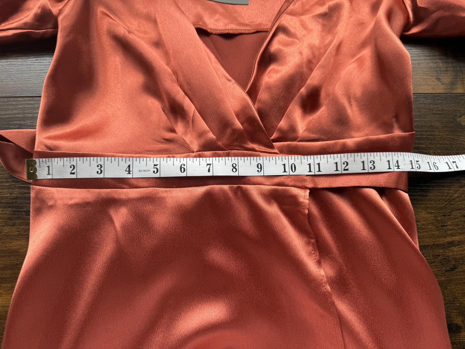 Goddiva DR3955 Burnt Orange Satin Wrap Maxi Dress UK 8 BNWT Occasion #134