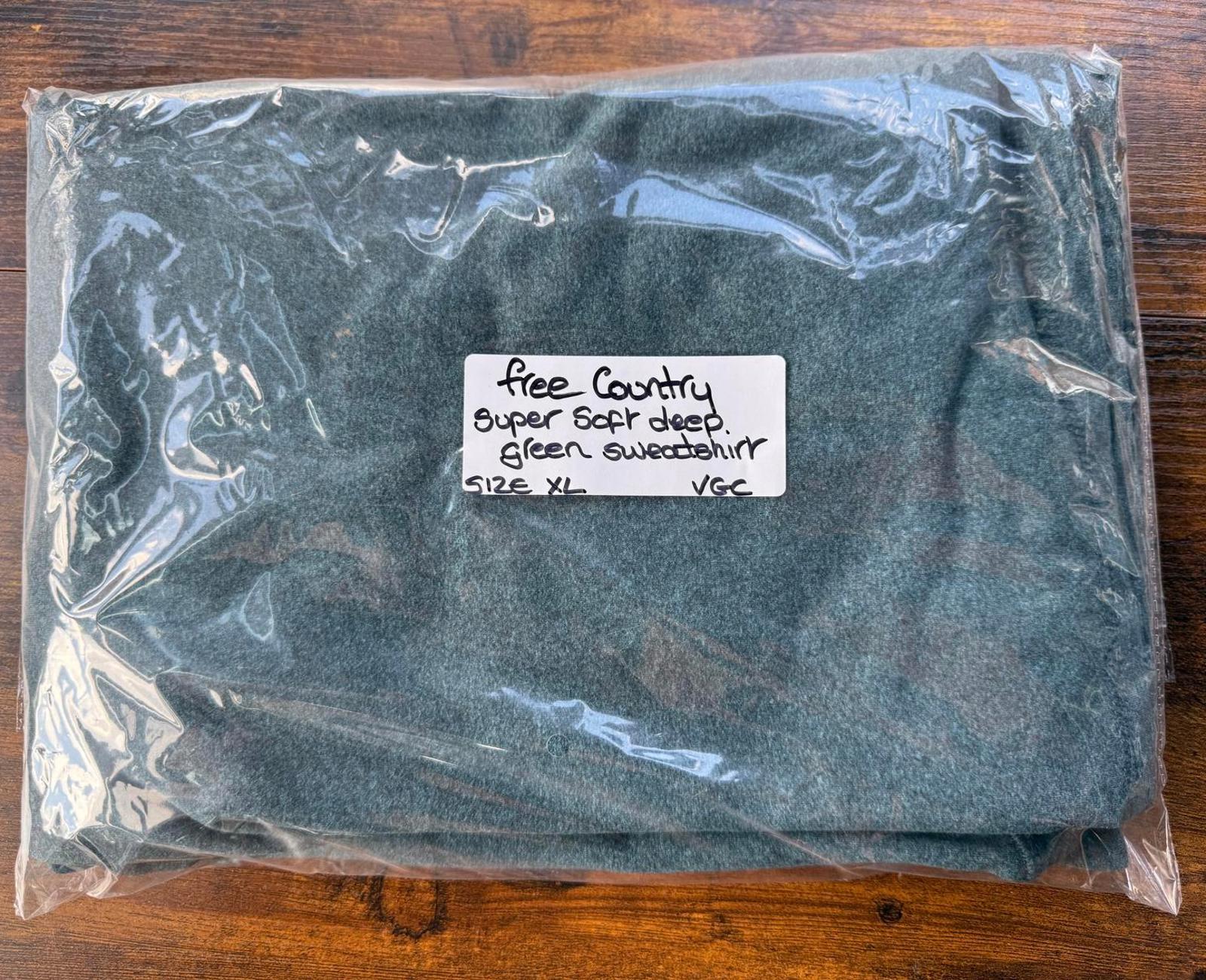 Men's Long Sleeve Free Country Crew Neck SweatShirt - Green - XL NUM 47