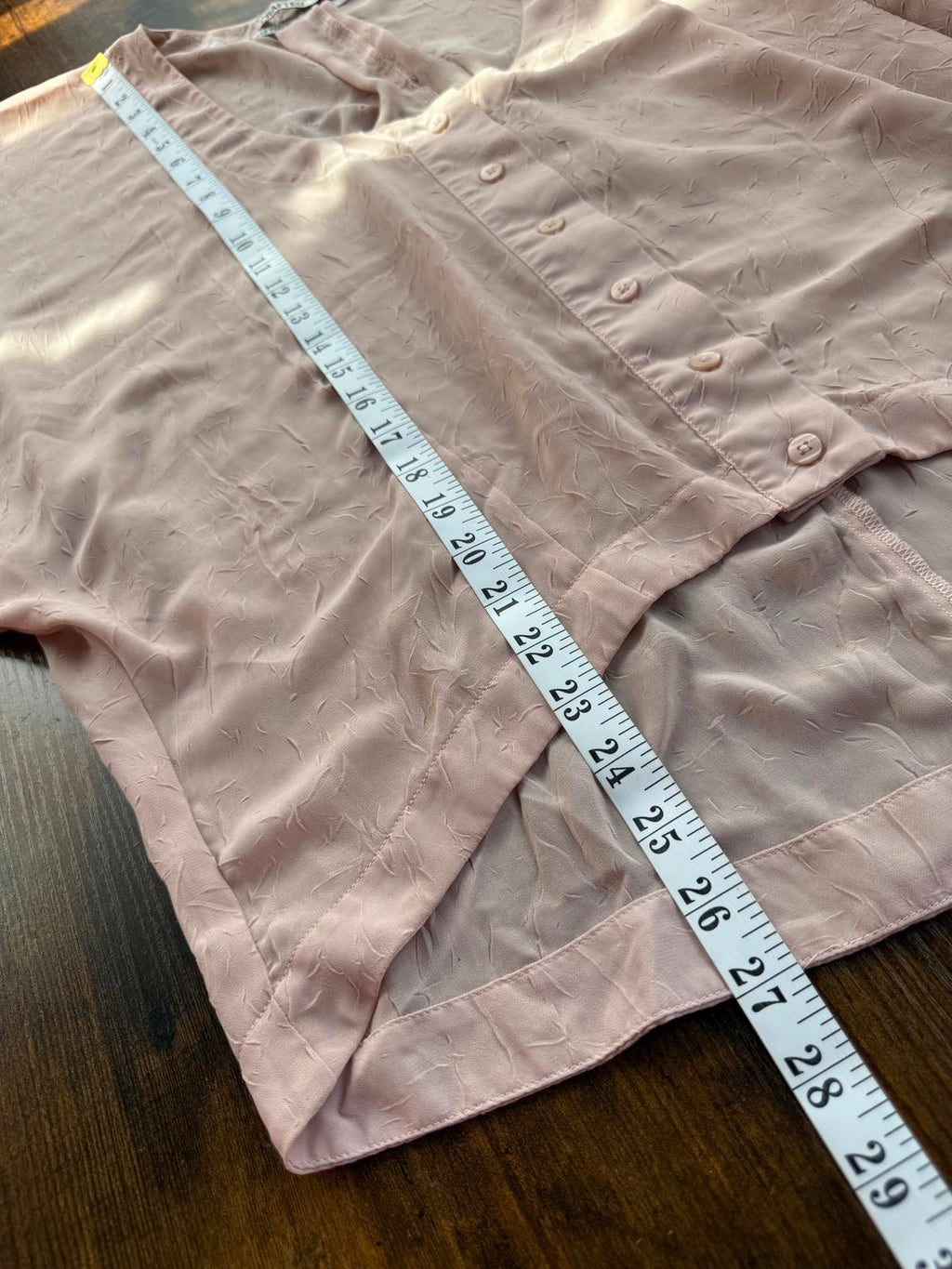 CRAFTED Light Dusky Pink Oversized Button-Up Blouse - Size 8