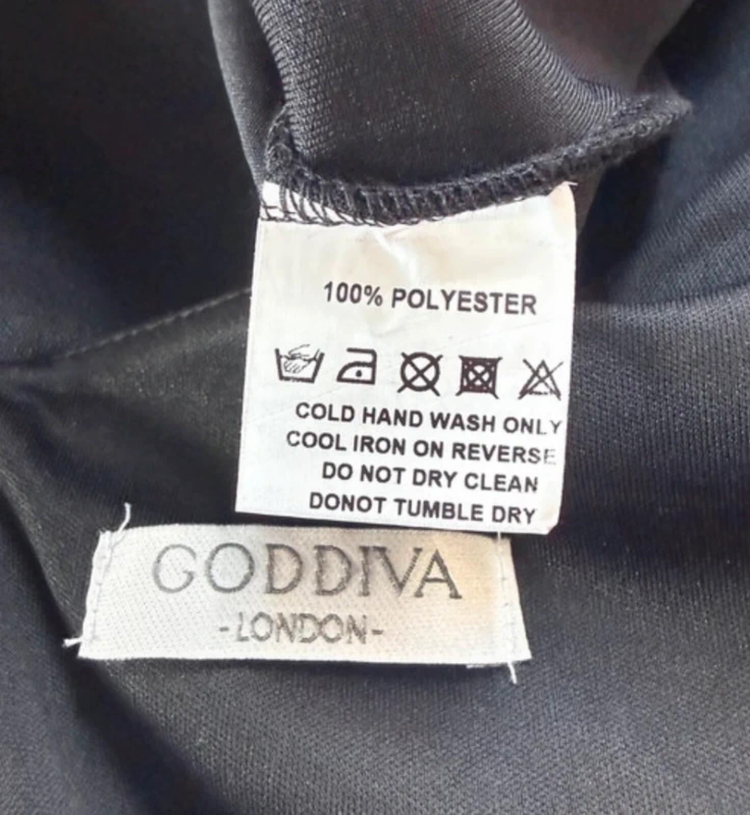 Goddiva Black Scuba Midi Dress UK 18 Fit & Flare Pockets Prom