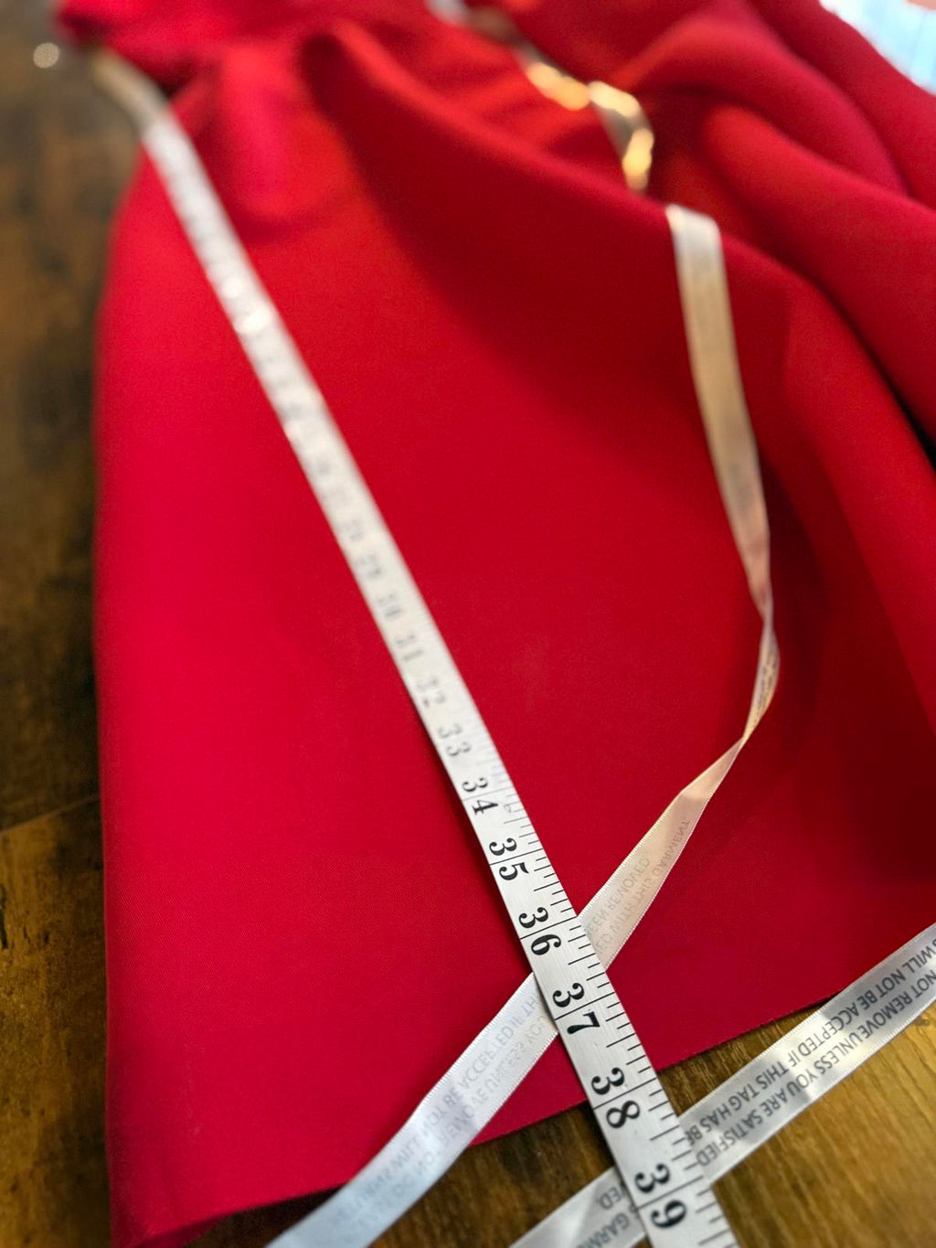 Goddiva London Red Scuba Crepe Midi Dress UK 14 | Elegant Pleated Gown #173