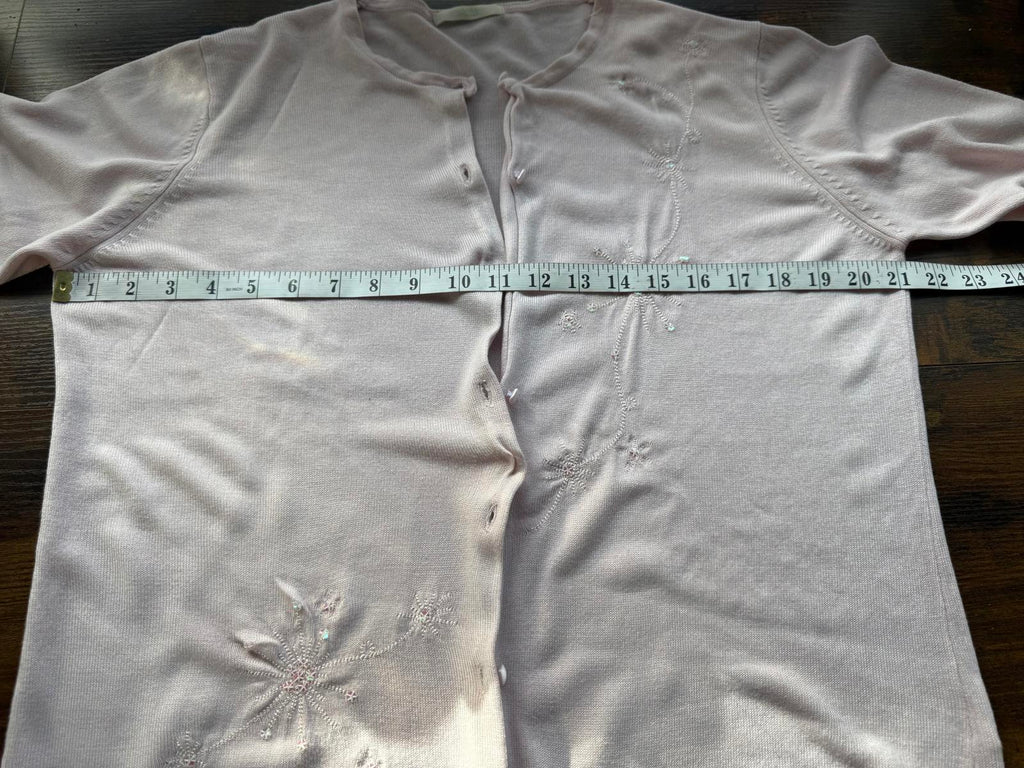 Marks & Spencer Pale Pink Embroidered Cardigan Y2K Era UK 16 NUM 13