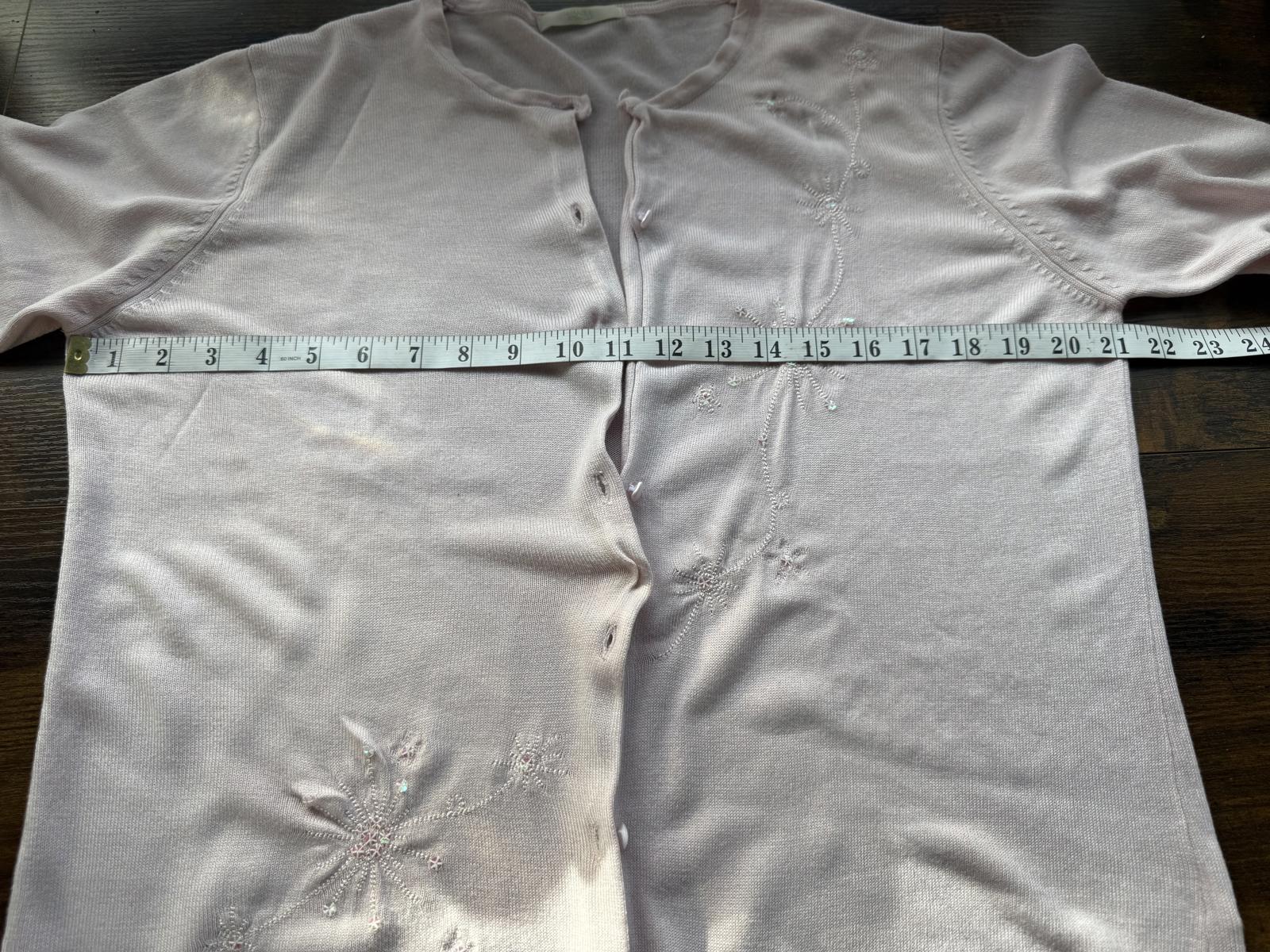 Marks & Spencer Pale Pink Embroidered Cardigan Y2K Era UK 16 NUM 13