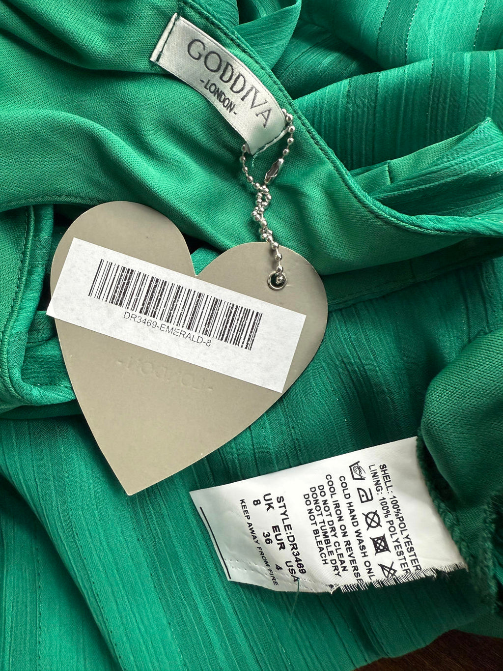 Goddiva London Emerald Green Tiered Maxi Dress Size 8 BNWT #209