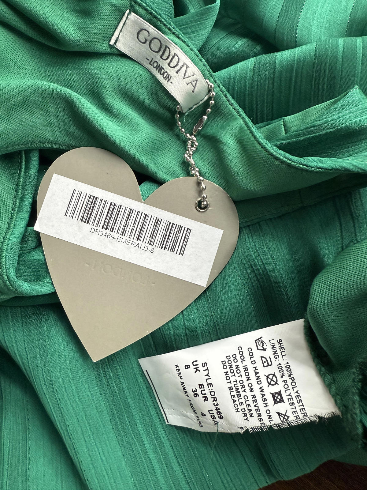 Goddiva London Emerald Green Tiered Maxi Dress Size 8 BNWT #209