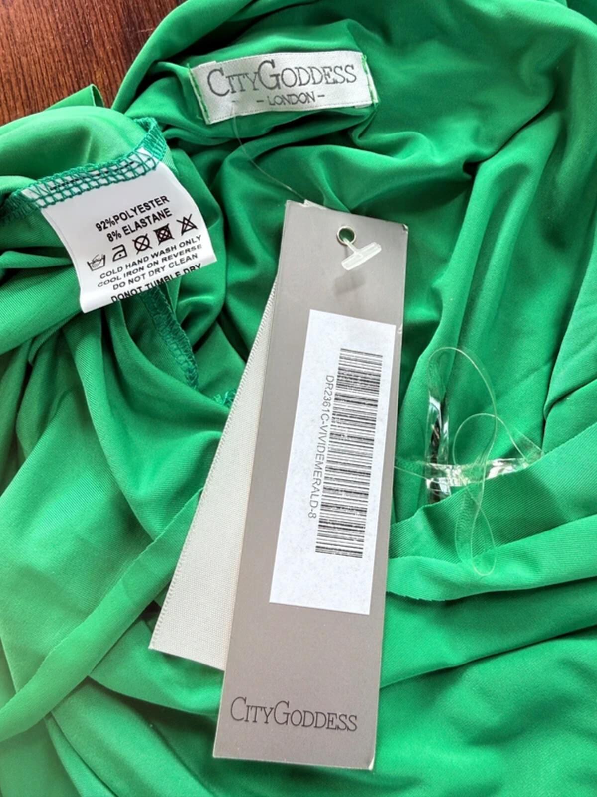 City Goddess Emerald Multiway Dress UK 8 Wrap Party Occasion