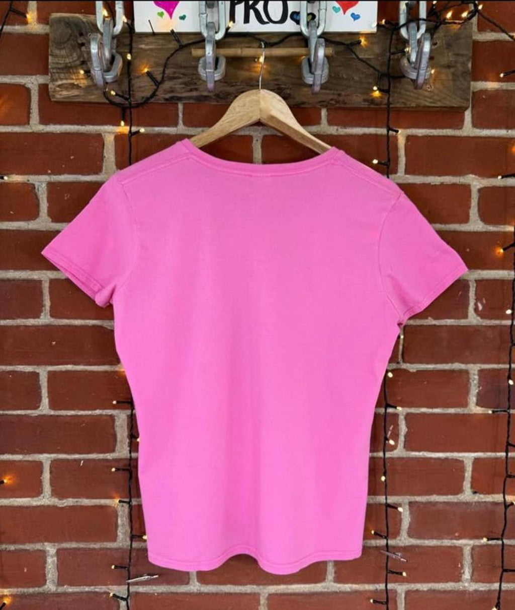 Bohemian Pink Butterfly V-Neck T-Shirt Size 10-12