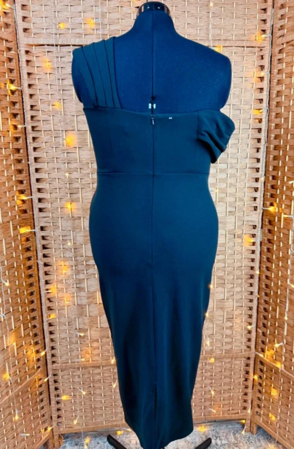 Camomilla Black One Shoulder Midi Dress UK 18 Cocktail Evening