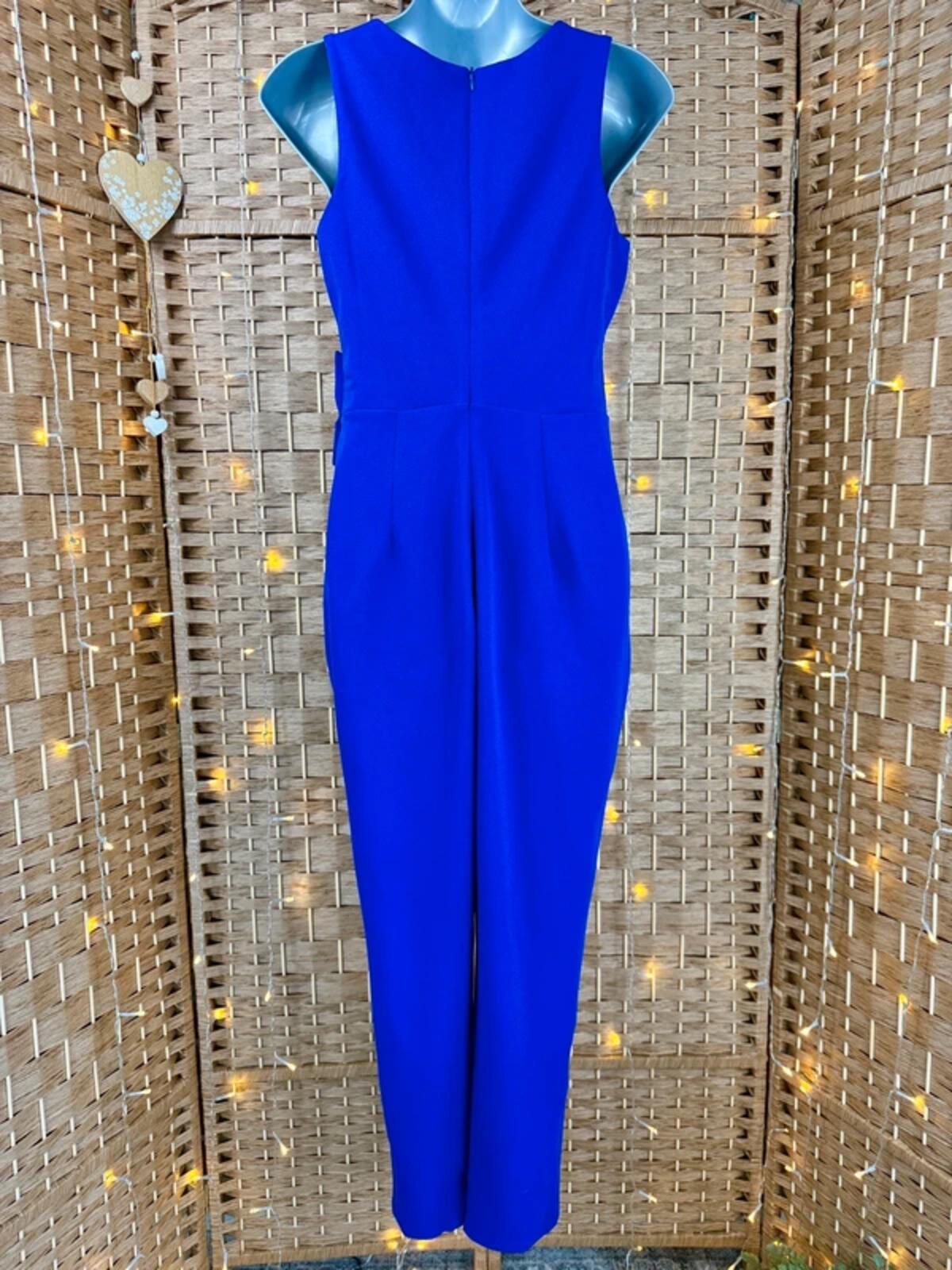 Vicky Pattison / Goddiva Royal Blue Bow Detail Jumpsuit UK 8-10