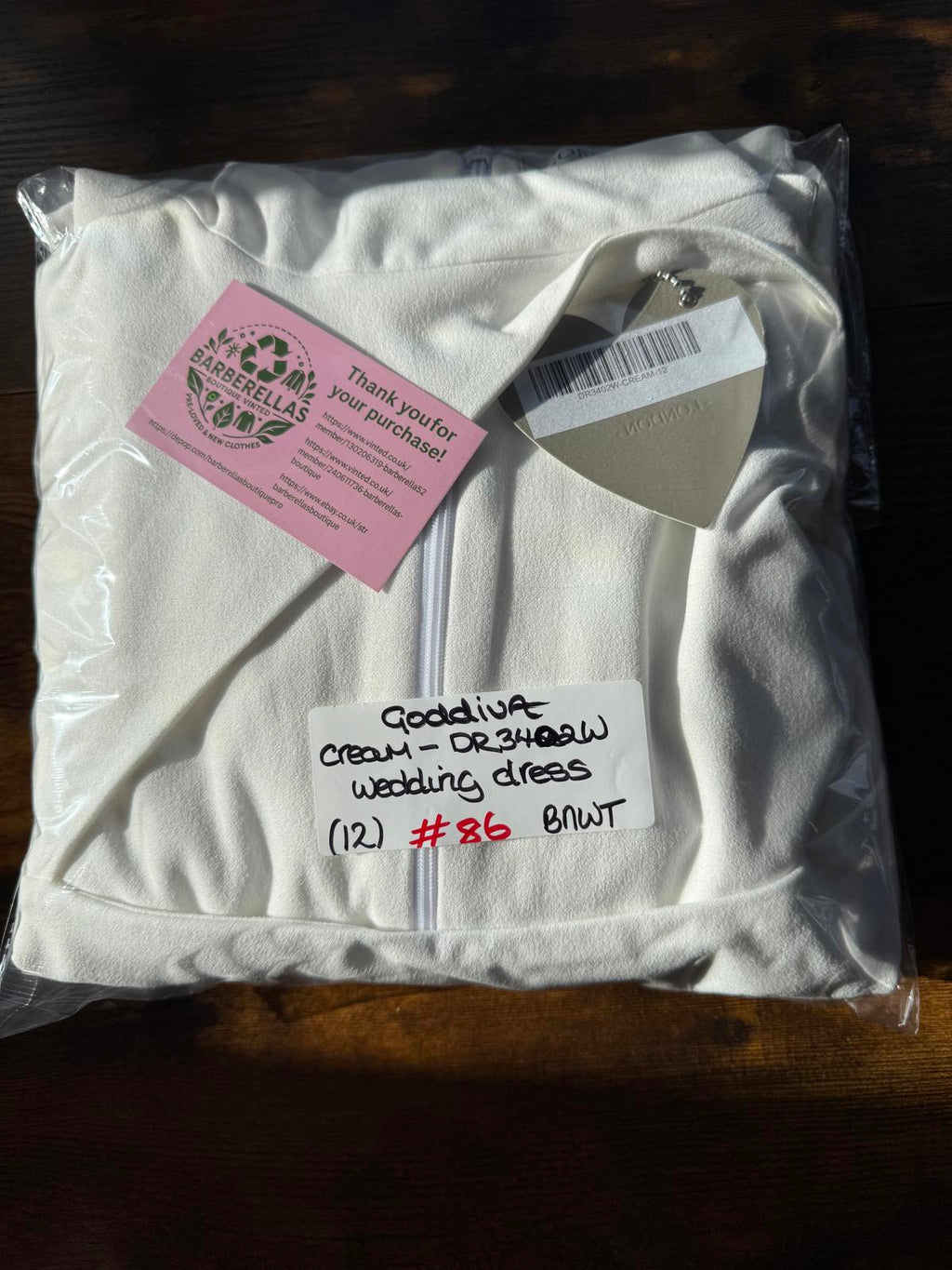 Goddiva London DR3402W Cream One-Shoulder Evening Gown – UK 12 #86