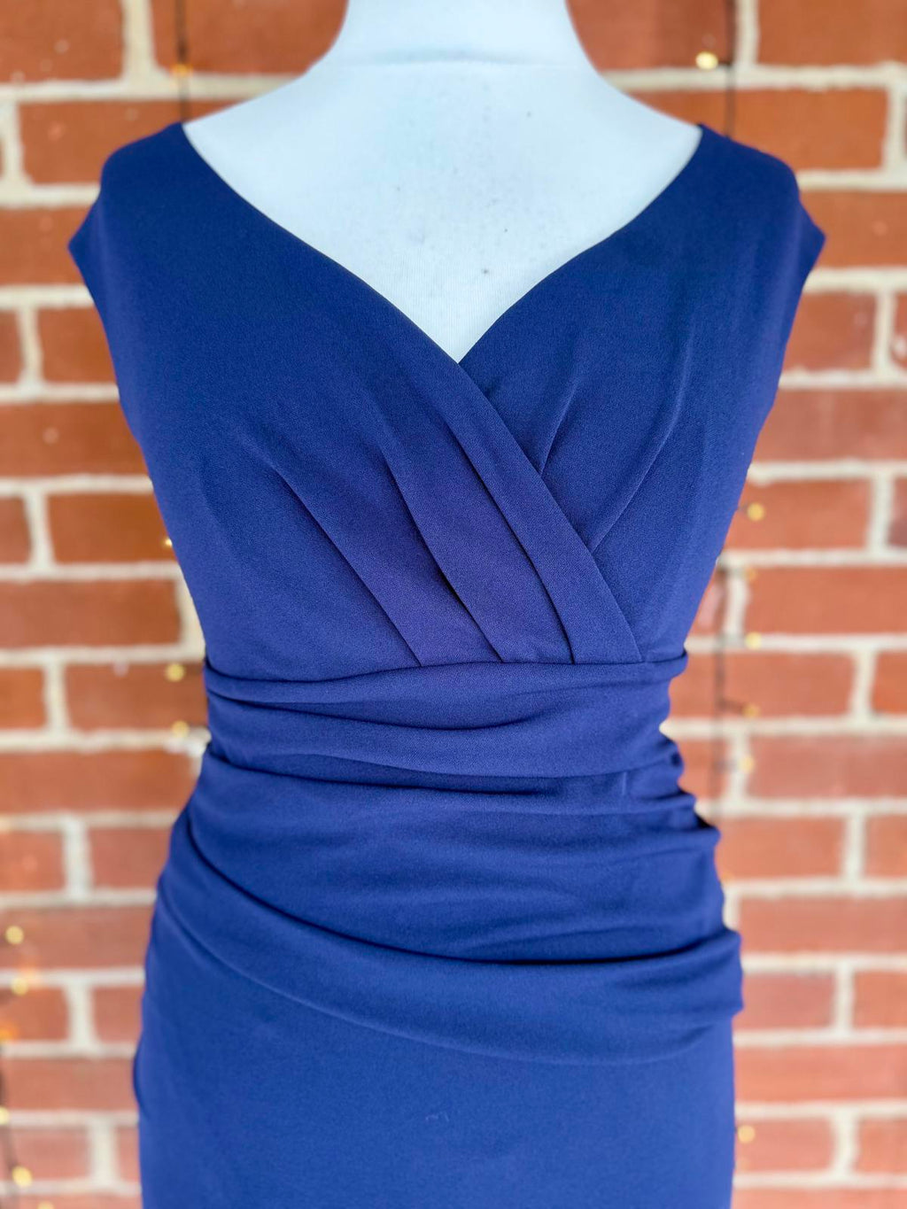 Goddiva London DR4135 Navy Tailored Midi Dress UK 12 Elegant #140