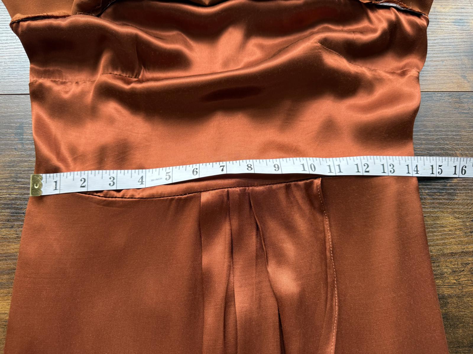 Goddiva Copper Satin Halter Dress UK 8 VGC Evening Party Occasion Gown #128