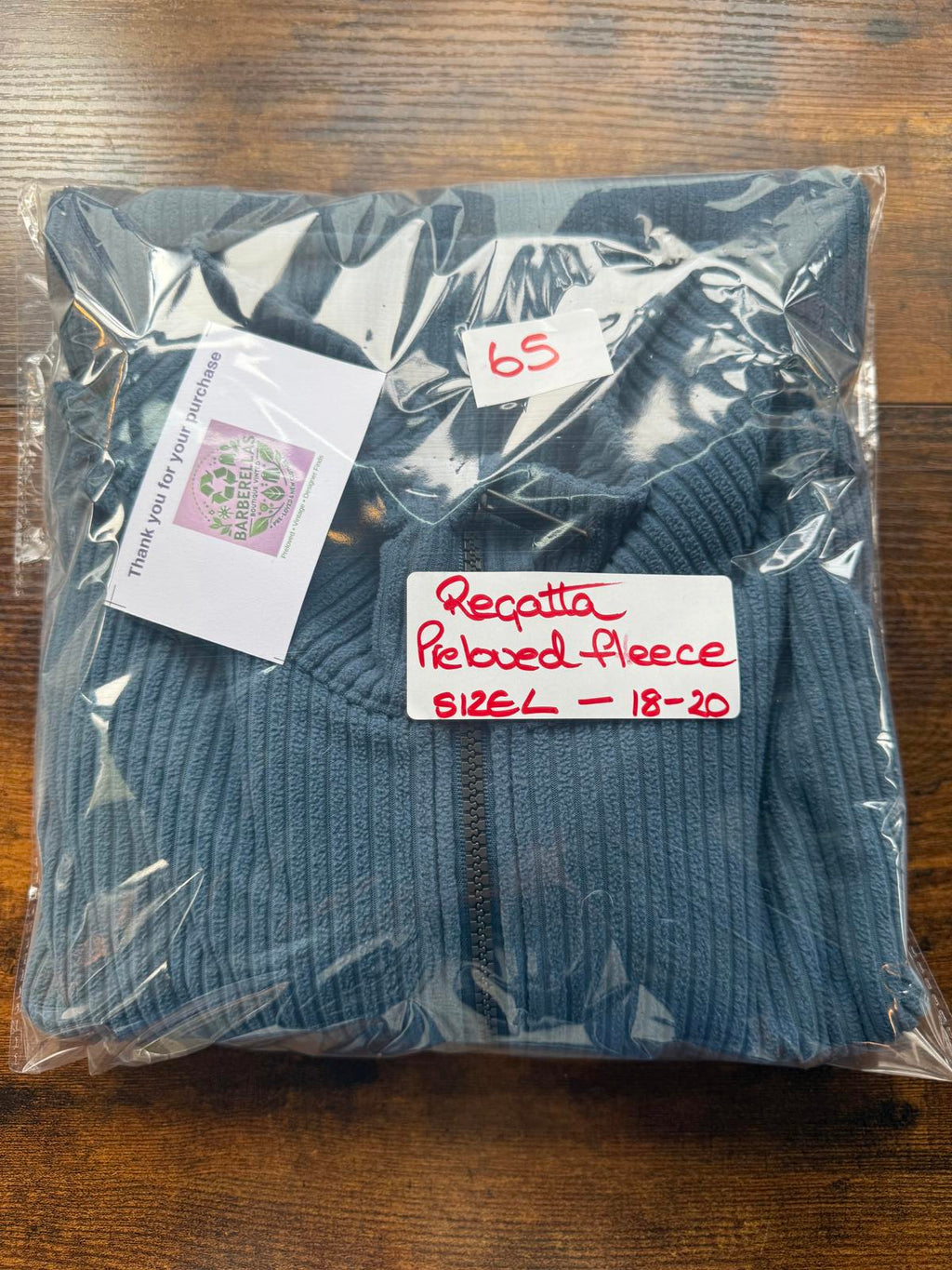 Regatta Great Outdoors Blue Ribbed Half Zip Fleece L 18–20 Walking Jumper VGC 65