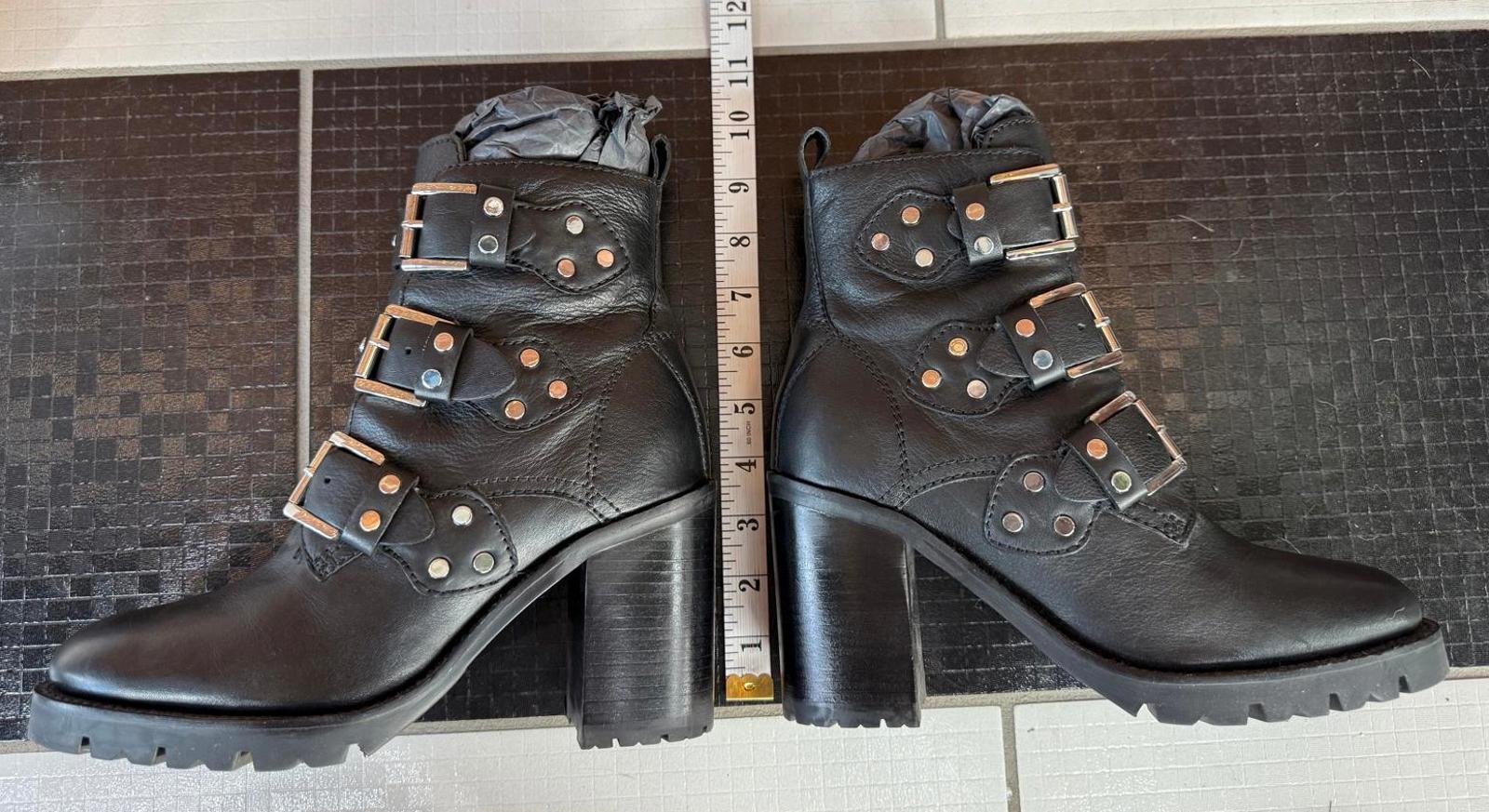 🖤 Bronx ‘Sky’ Black Leather Buckle Ankle Boots | Size EU 39 UK 6