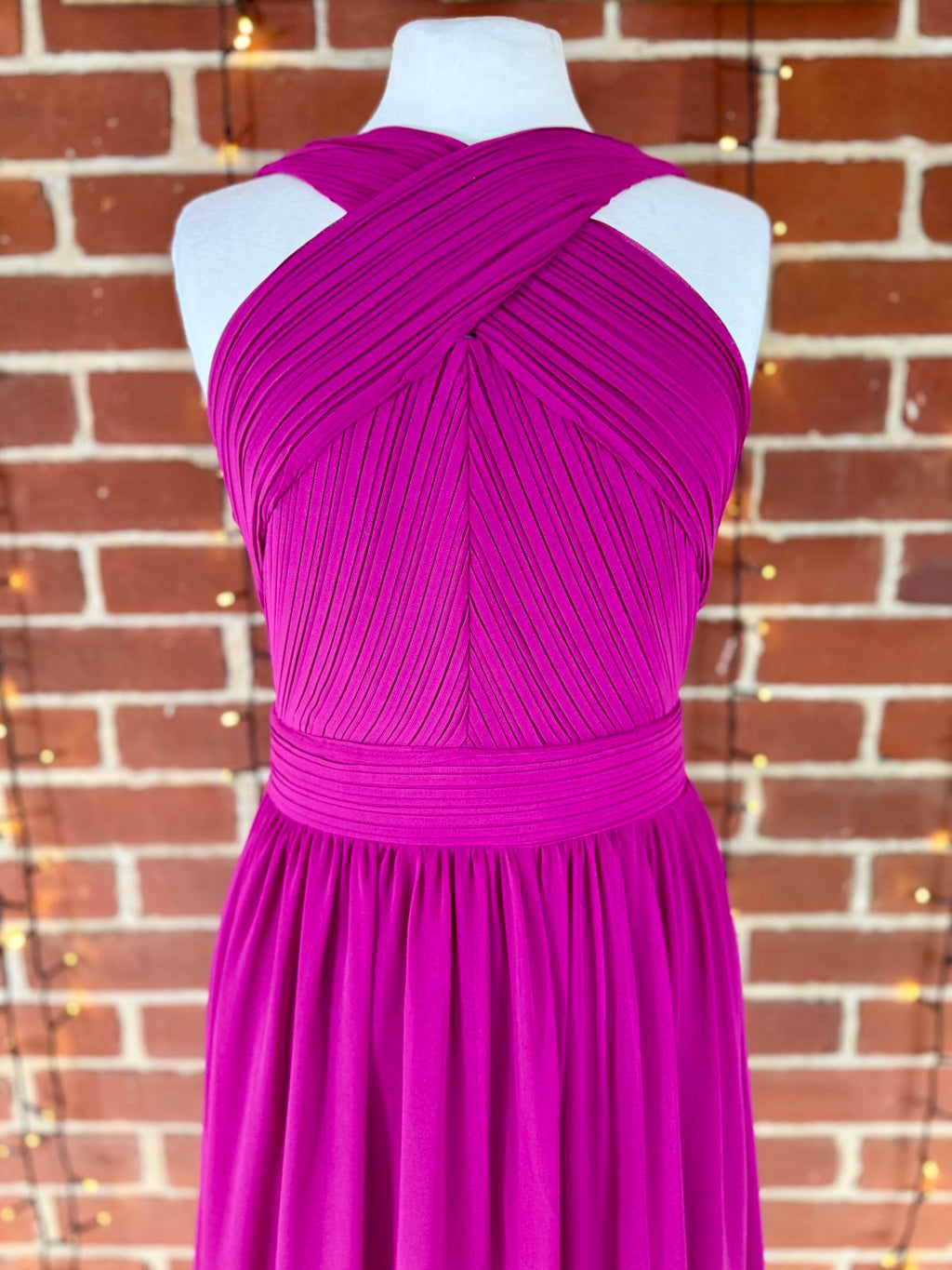 Goddiva London Magenta Halter Maxi Dress – UK 10 Read info!