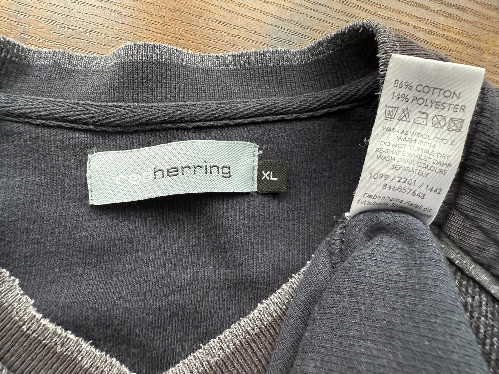 Red Herring Grey Navy Sweatshirt Fleece Casual Jumper XL GUC Cotton Mix 66