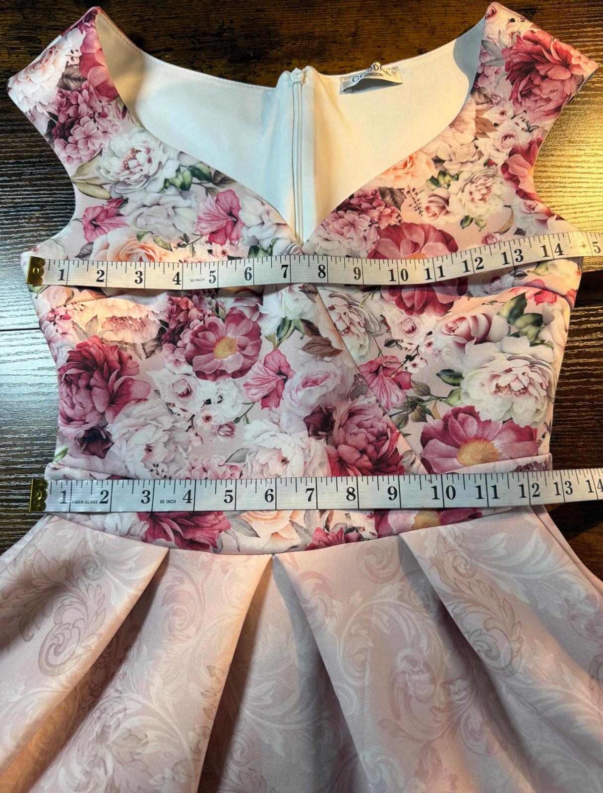 Goddiva London Floral Fit & Flare Dress UK 6-8 US 2-4 Occasion Midi   sku .295