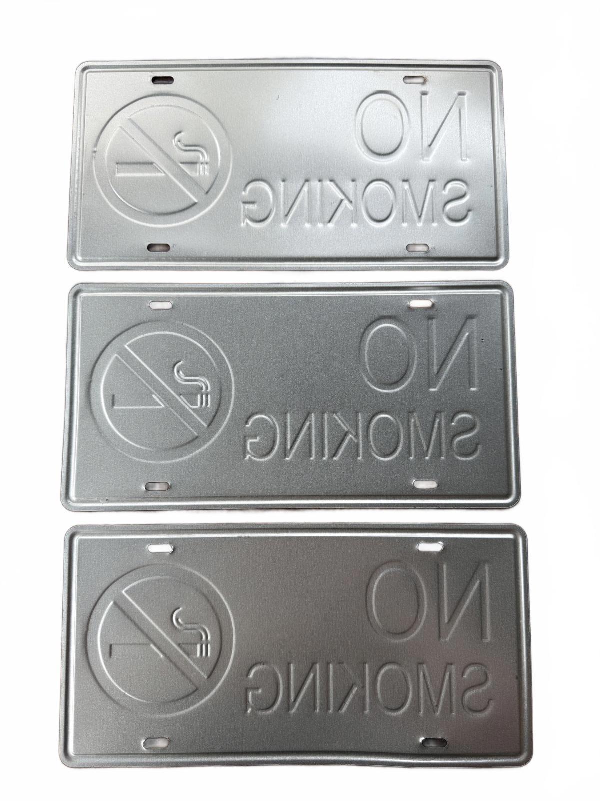 Set of 3 Vintage No Smoking Signs - Decorative Metal Plaques