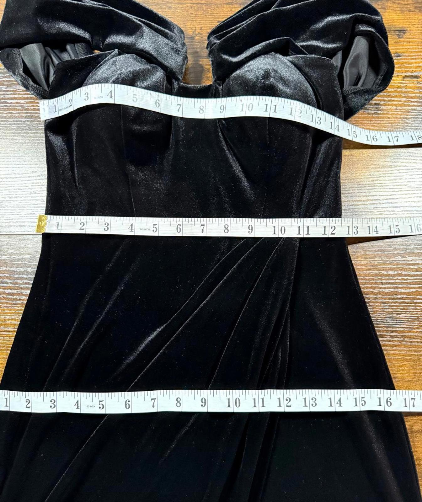 Goddiva Black Velvet Strapless Maxi Dress UK 8 US 4 Sample BNWT        sku410