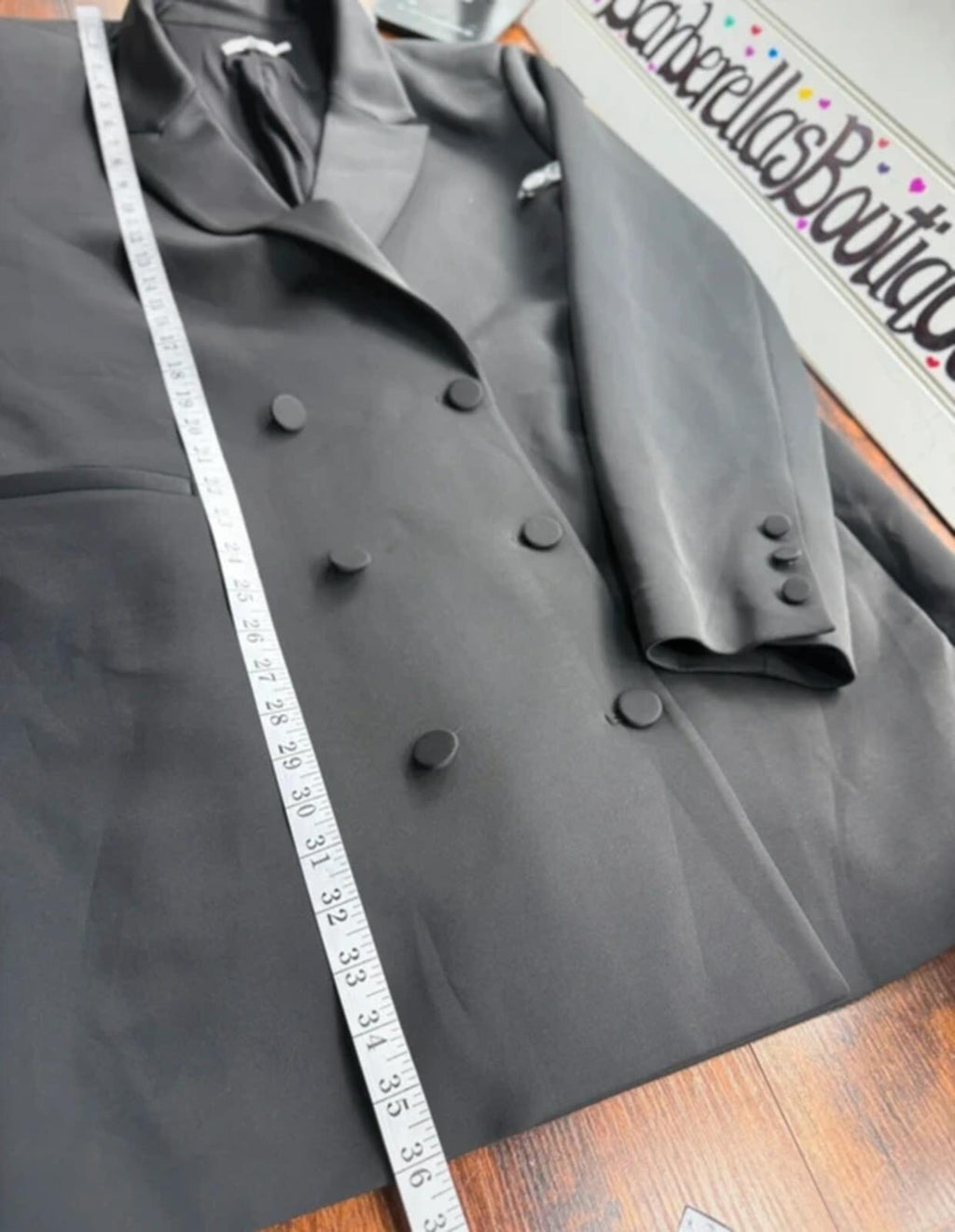 Good American Black Blazer UK 16 18 Oversized Tailored Jacket NEW Smart Workwear