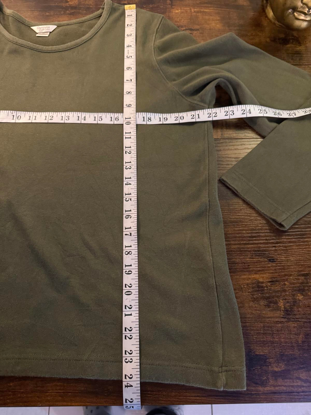 Christopher and Banks Olive Green Cotton Pullover Top – Size XL/16-18 NUM18