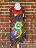 Vintage Artistic Dress with Colourful Circles