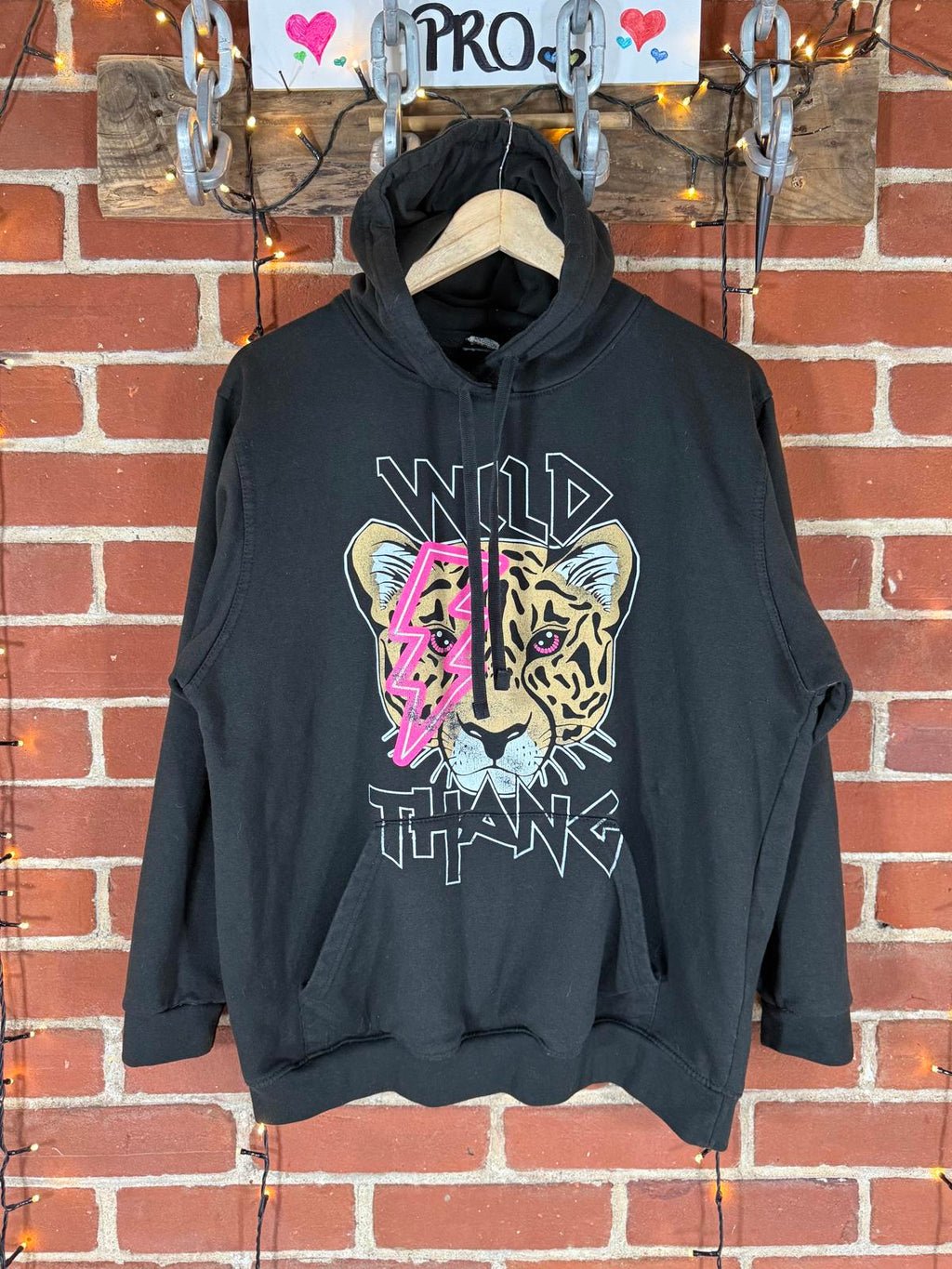Wild Thang Black Graphic Hoodie Size 14-16    NUM67