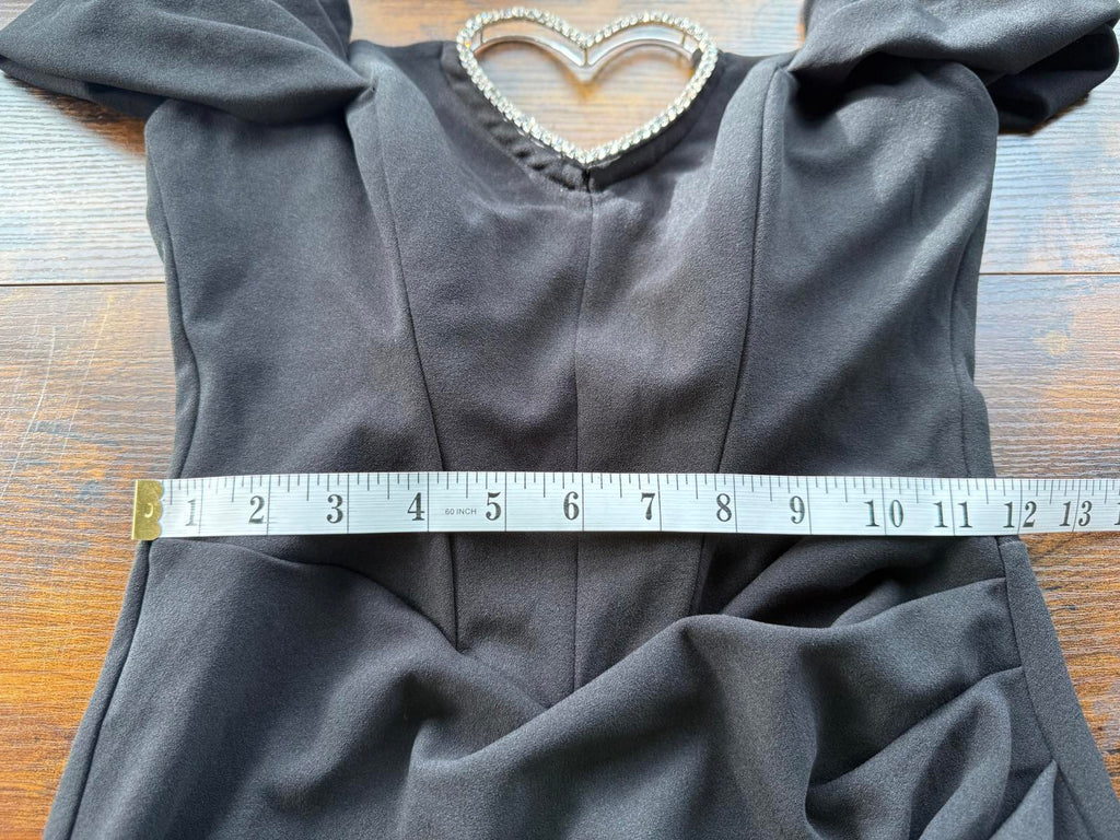 🖤 Barberellas Boutique Diamond Heart Off-Shoulder Gown – Size UK 8 #122