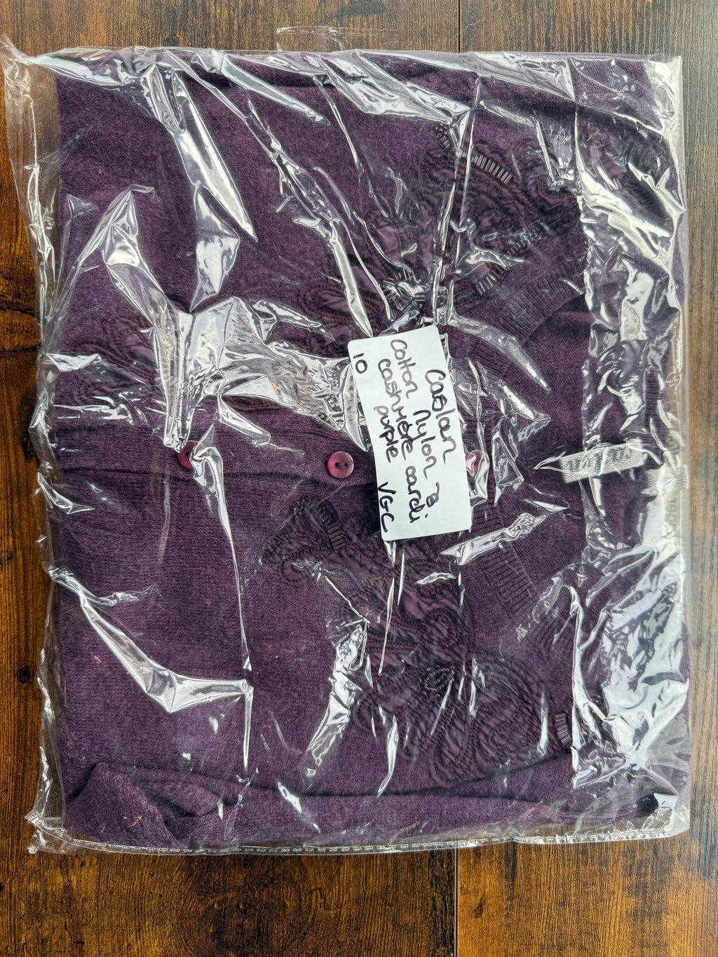 💜 Caston Purple Embellished Knit Cardigan – Size 10 NUM 62