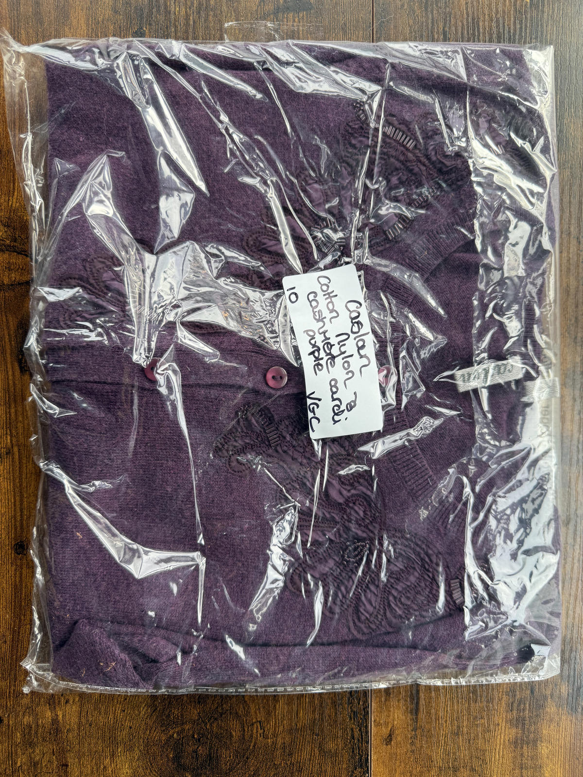 💜 Caston Purple Embellished Knit Cardigan – Size 10 NUM 62