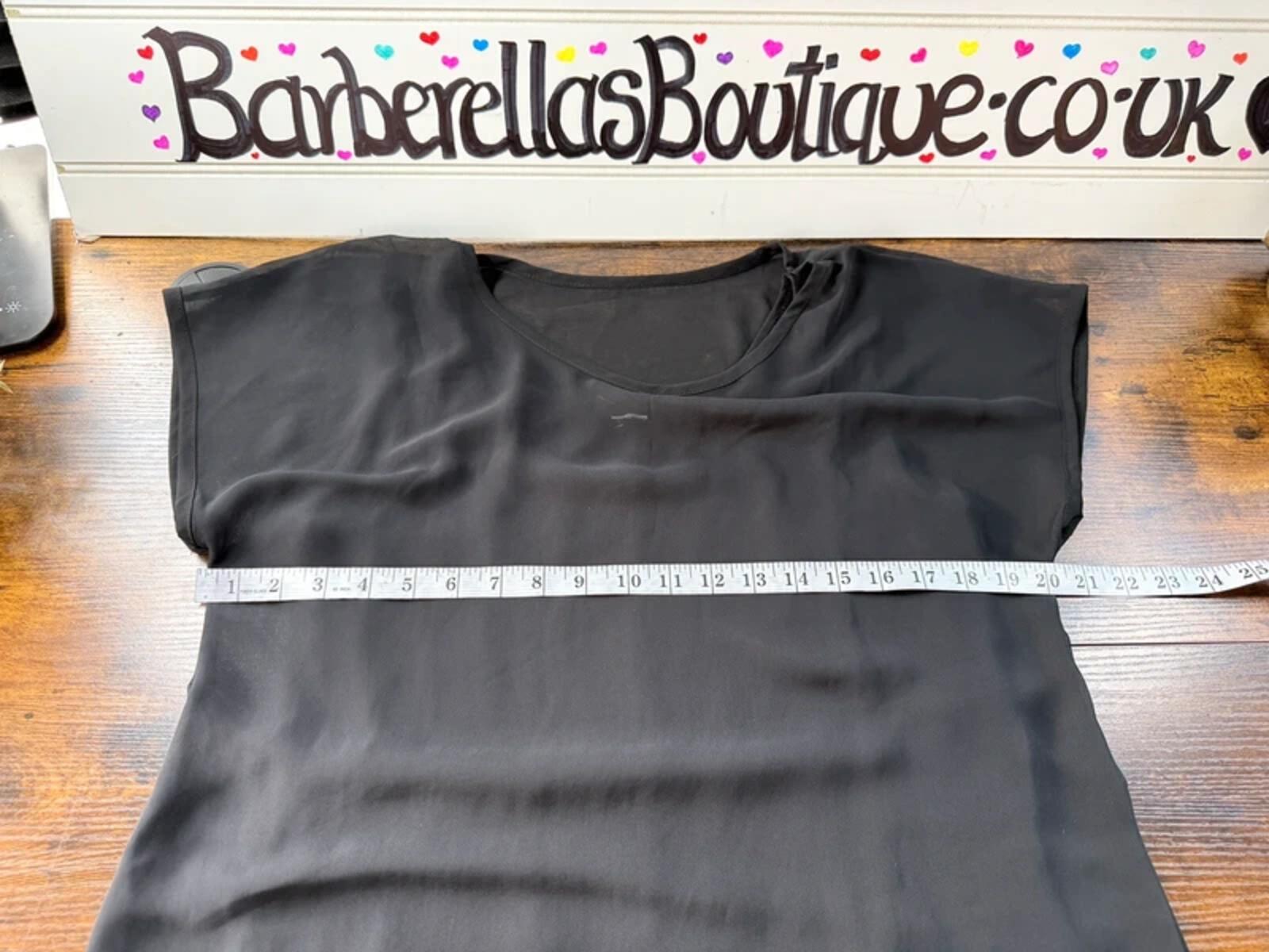 Black Sequin Hem Chiffon Overlay Dress UK 14 US 10 Party Occasion