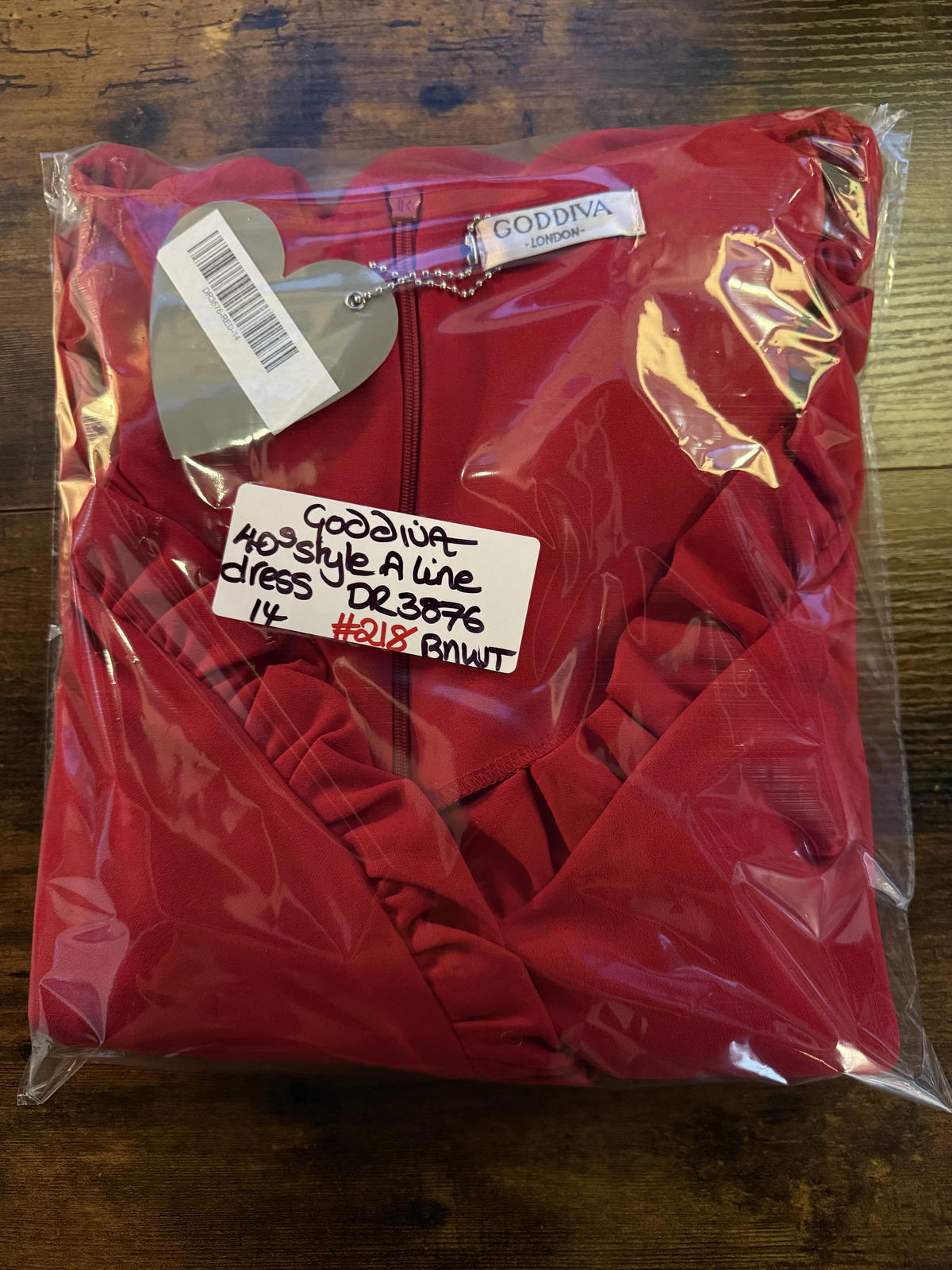 Goddiva Red Ruffle A-Line Midi Dress Size 14 DR3876 BNWT 218