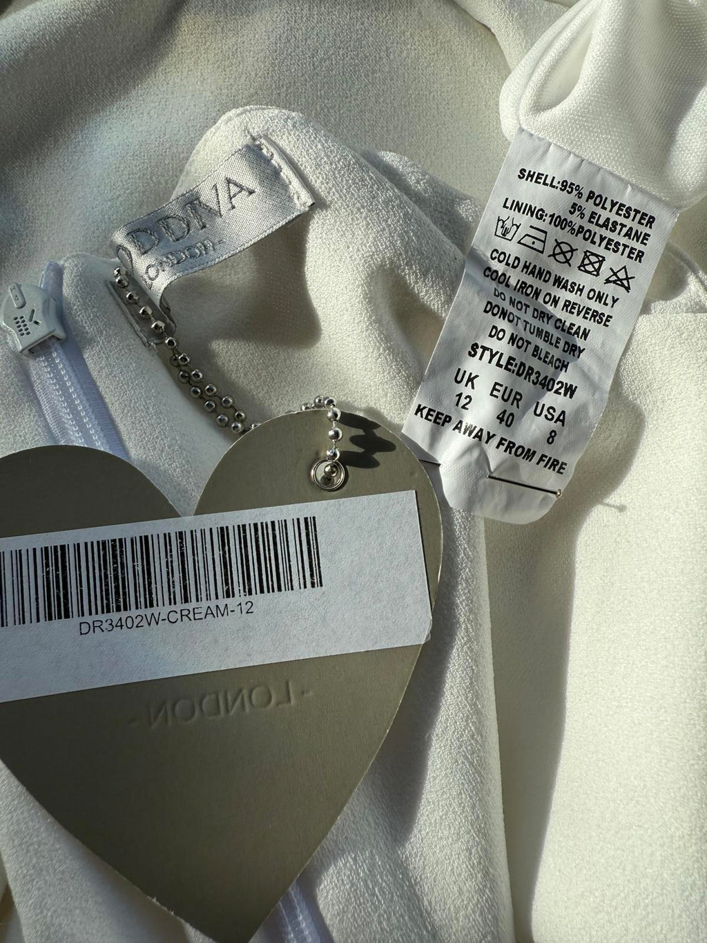 Goddiva London DR3402W Cream One-Shoulder Evening Gown – UK 12 #86